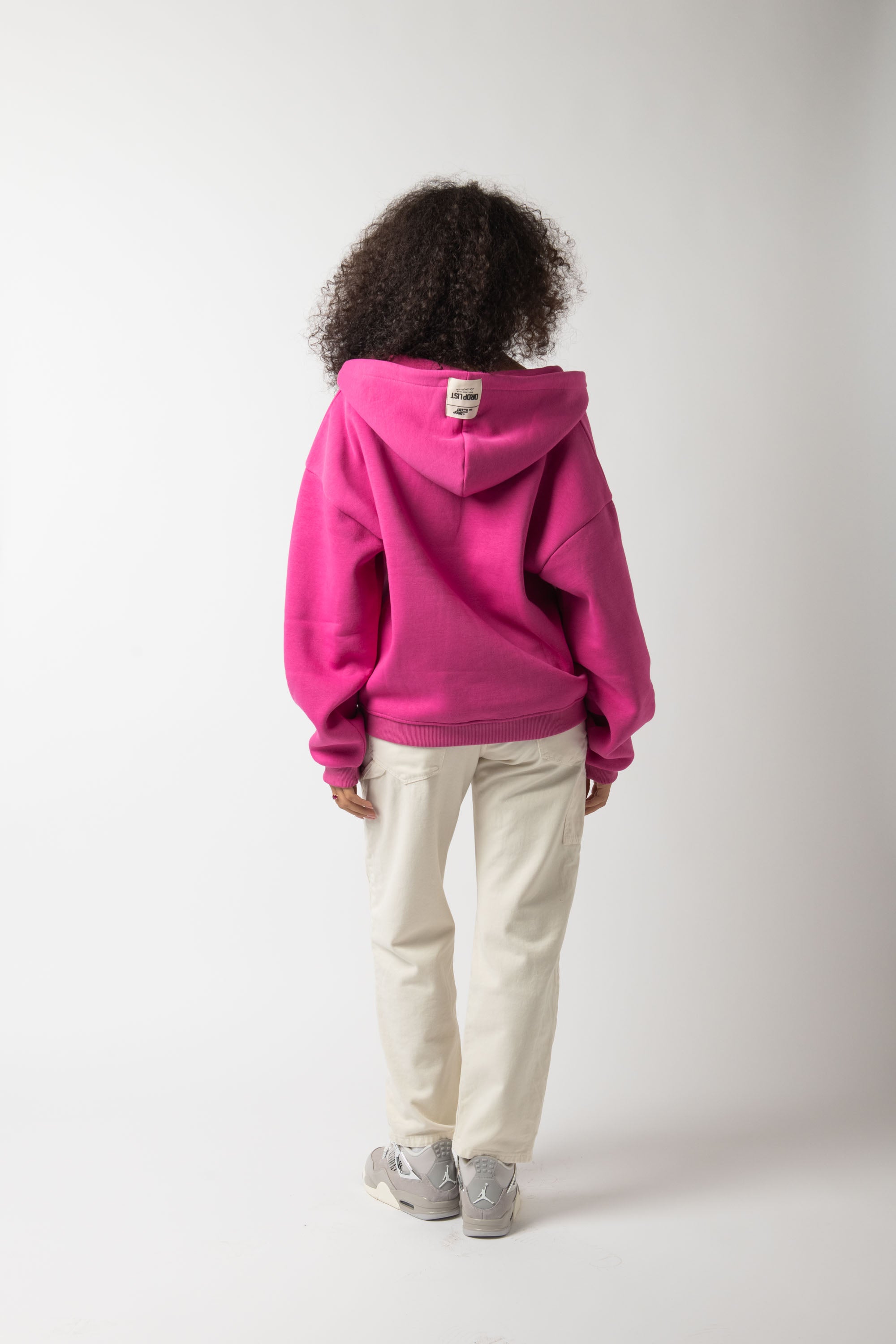 Hoodie Zip Match fuxia