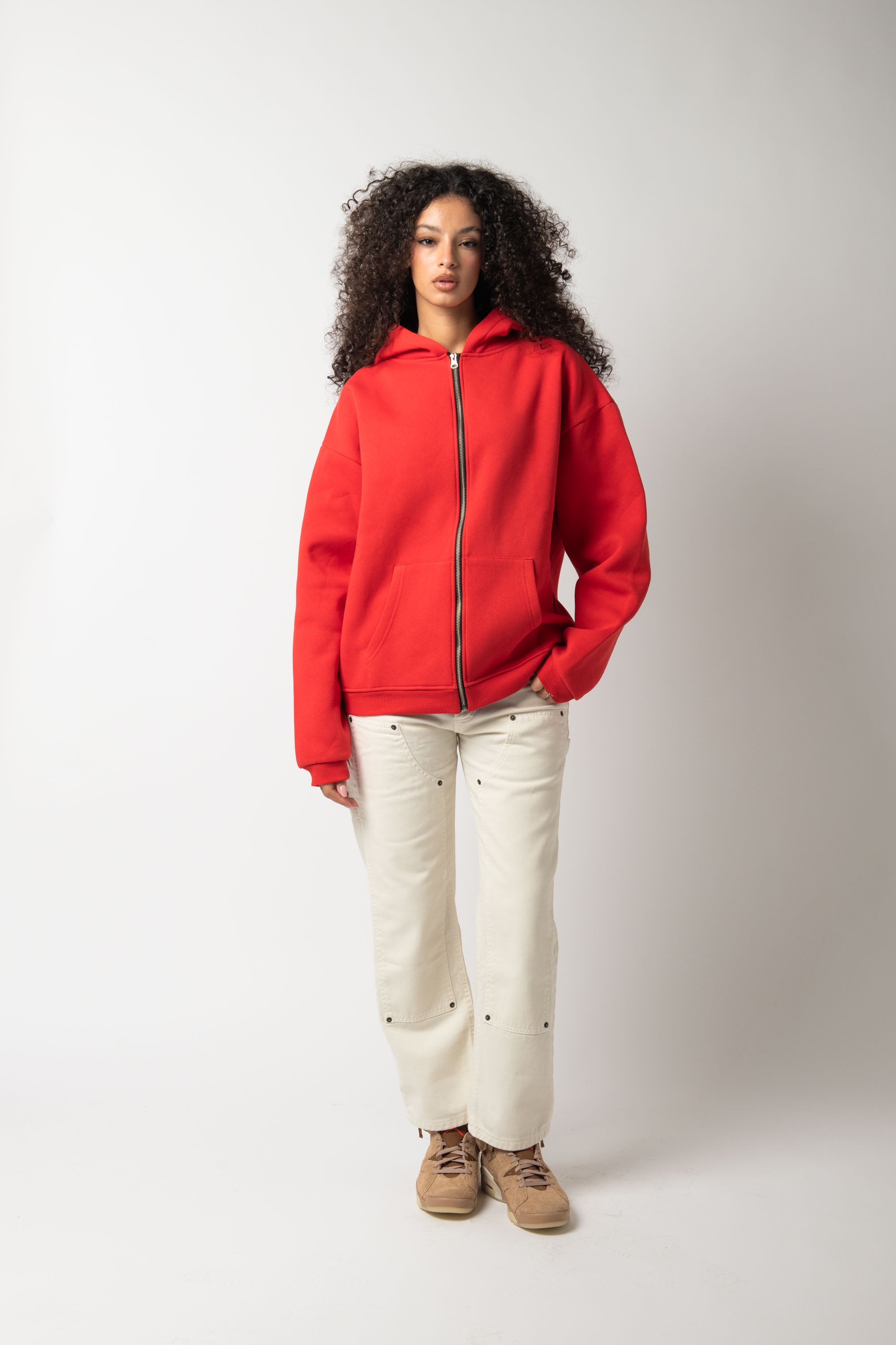 Hoodie Zip Match Red