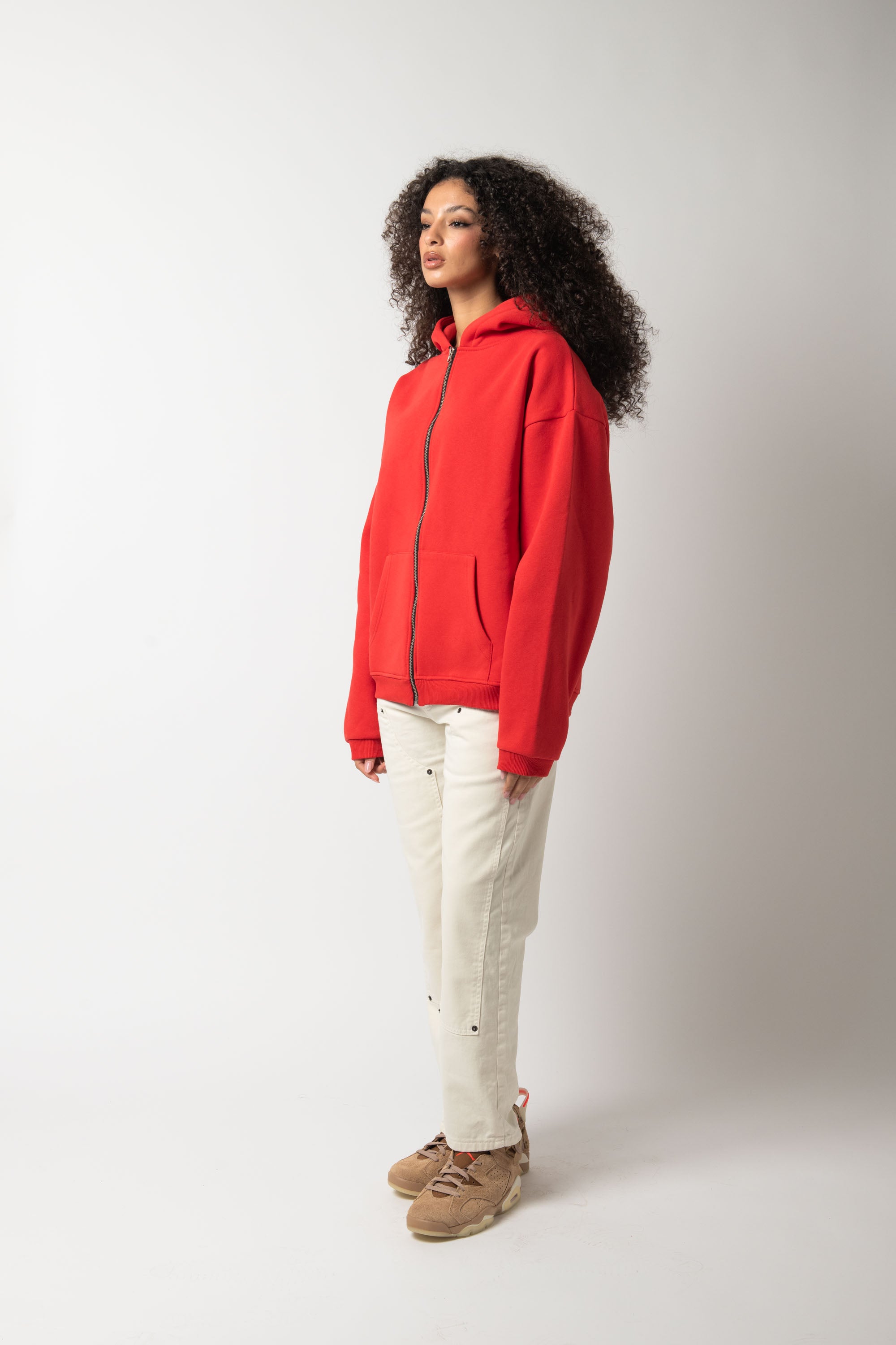 Hoodie Zip Match Red