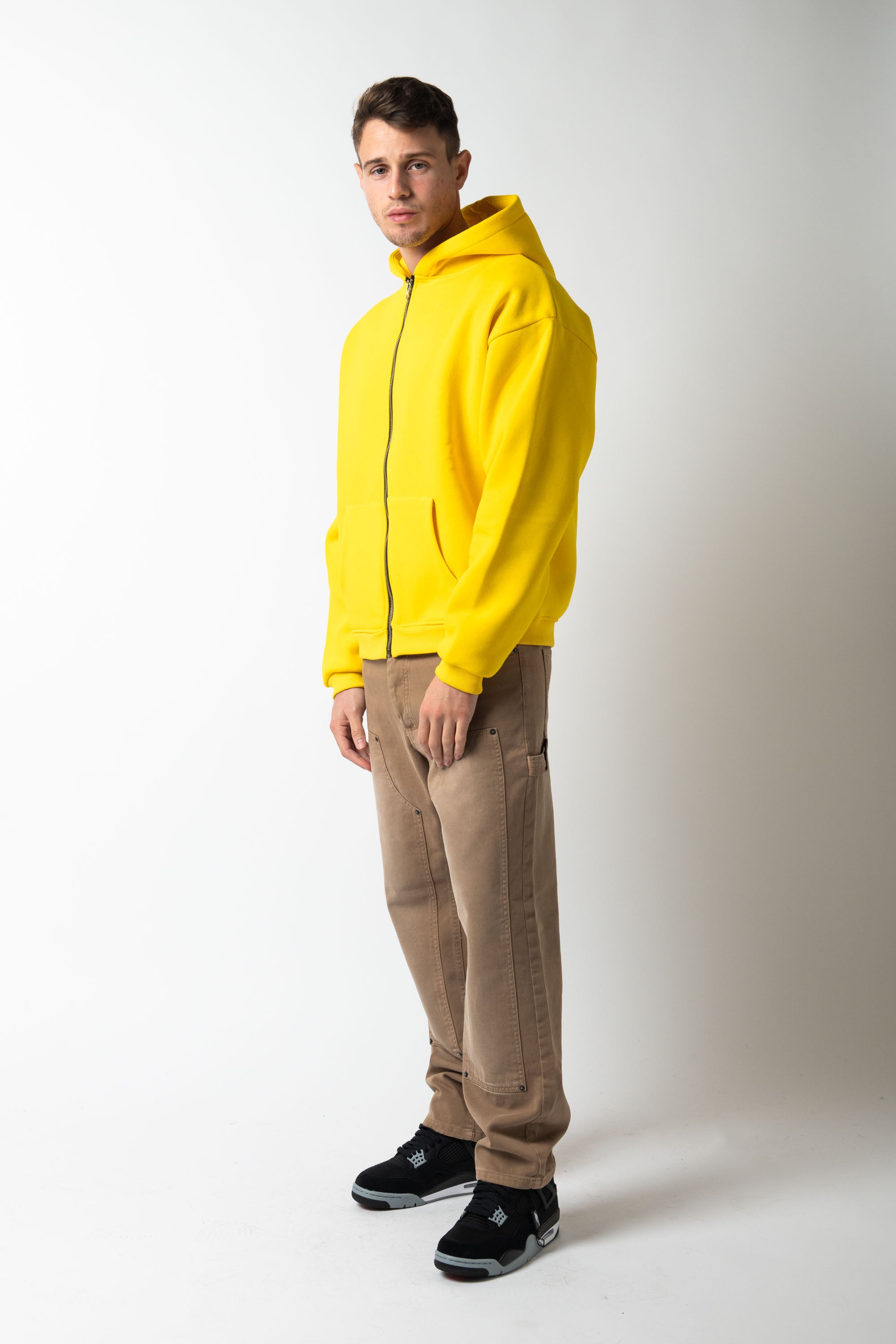 Hoodie Zip Match Yellow