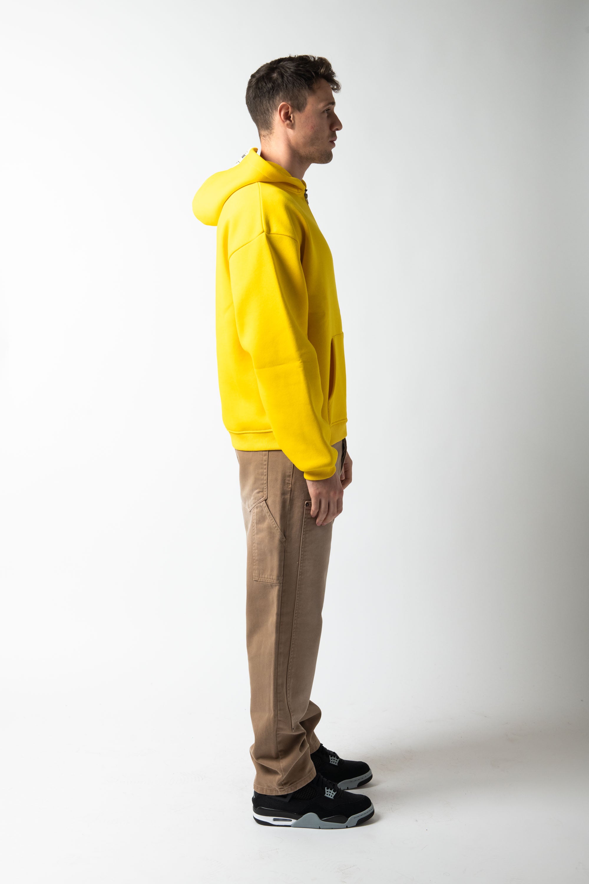 Hoodie Zip Match Yellow