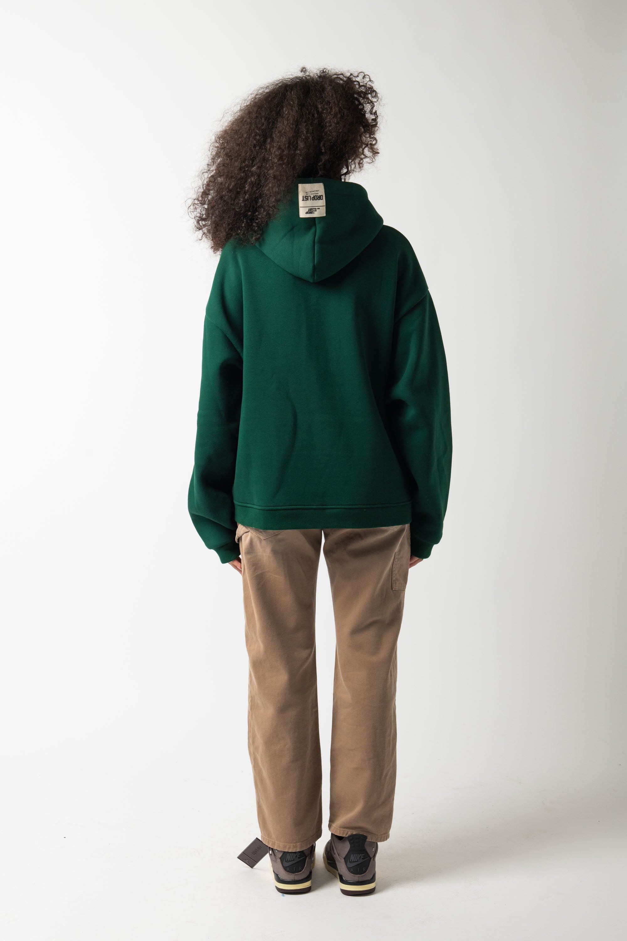 Hoodie Zip Match Green