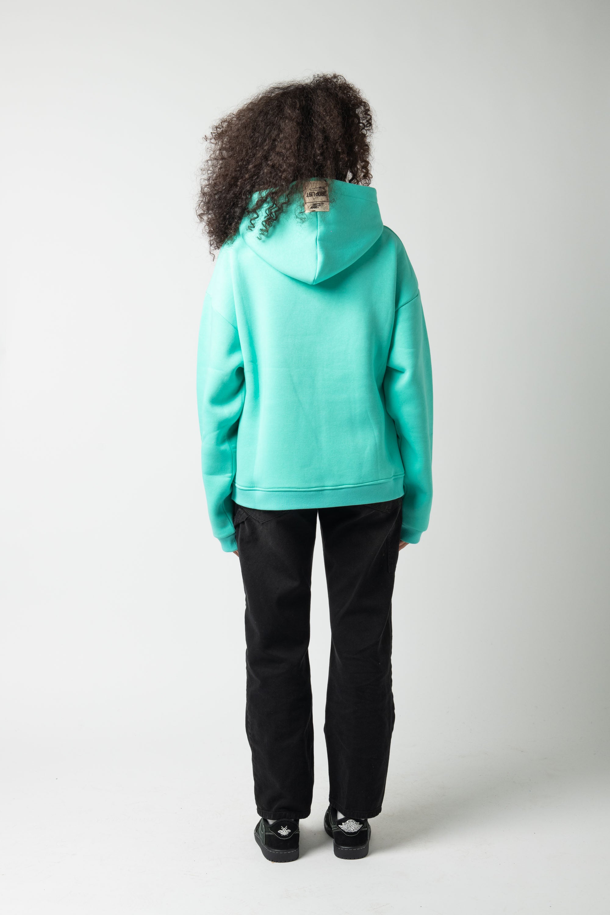 Hoodie Zip Match Turquoise