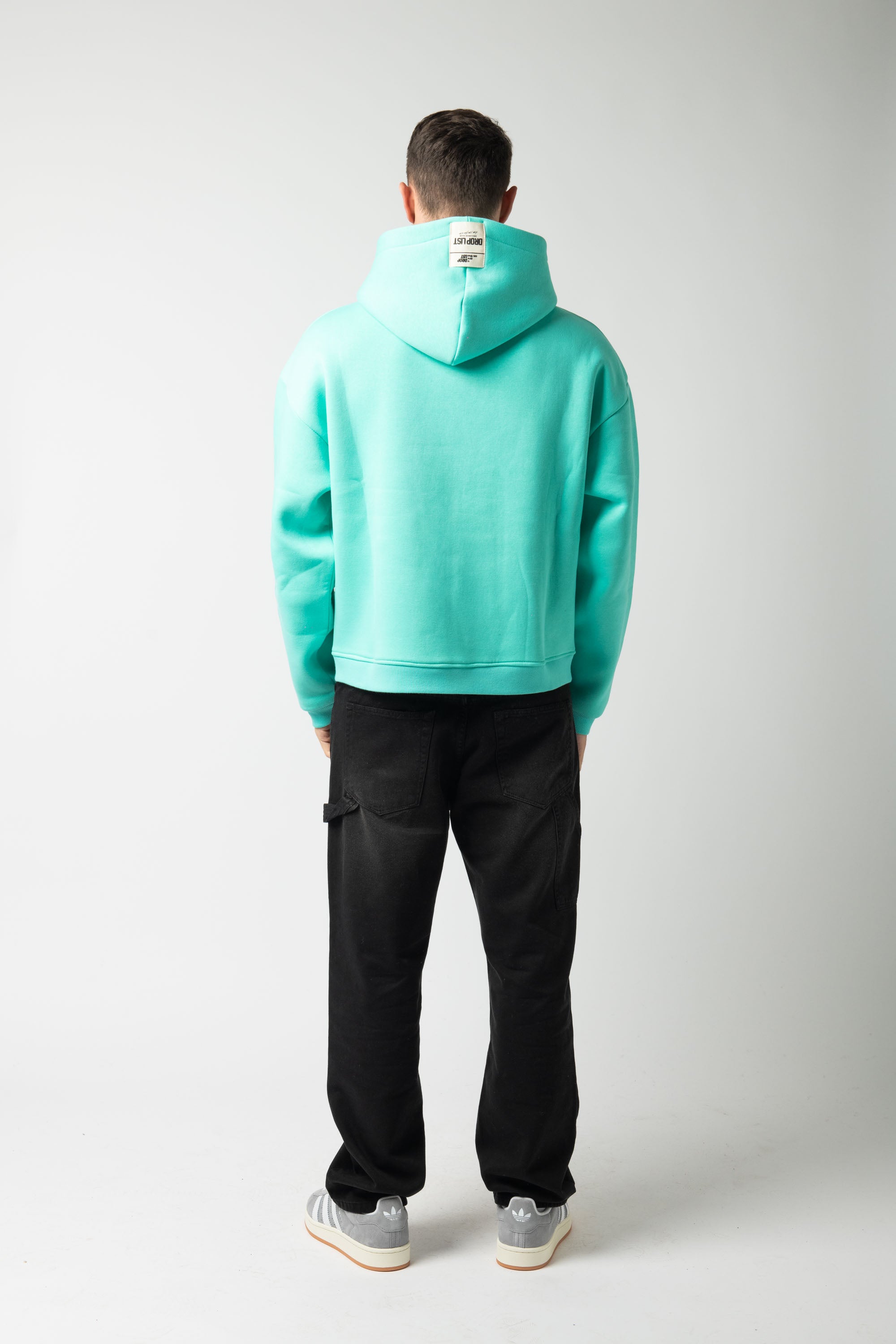 Hoodie Zip Match Turquoise