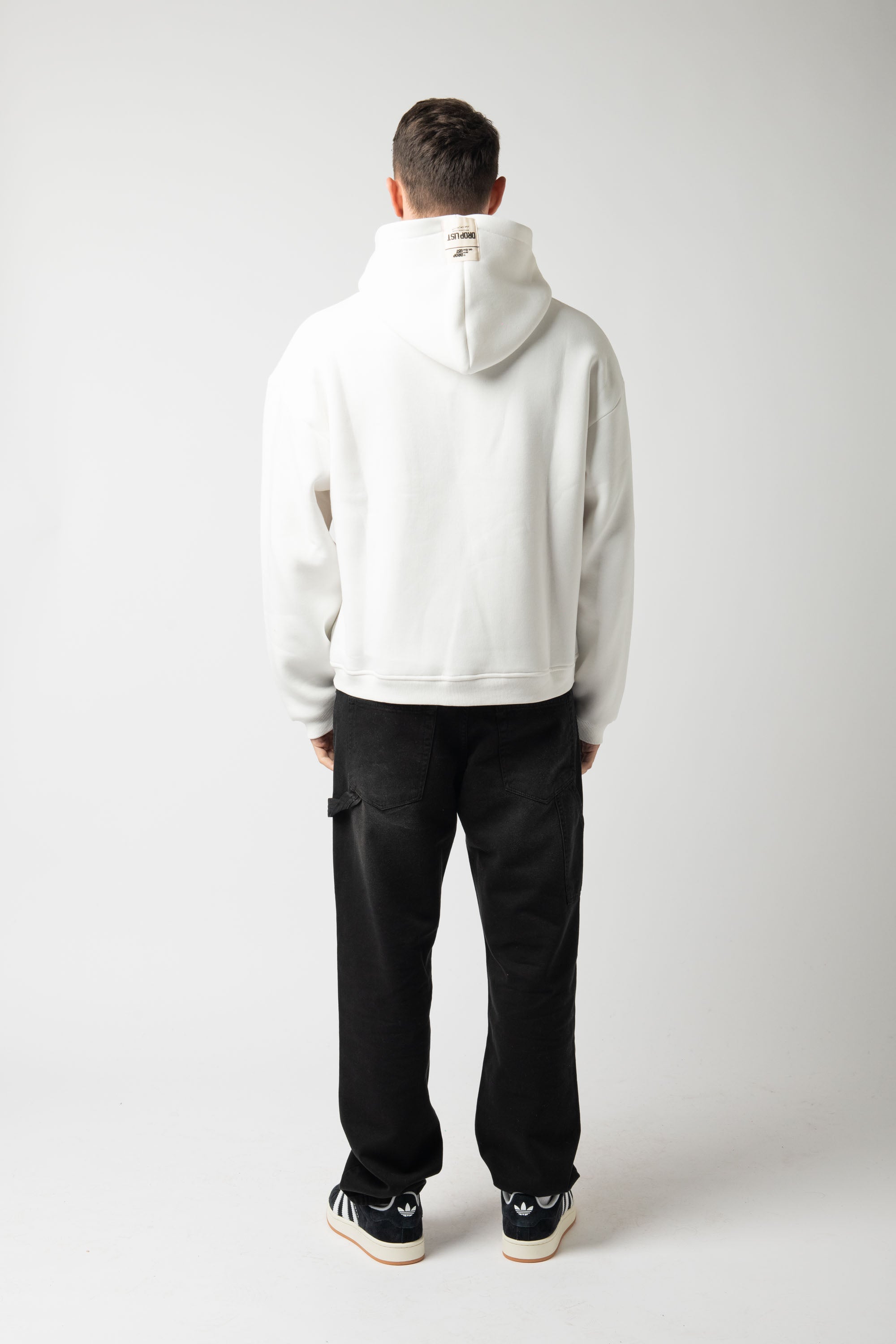 Hoodie Zip Match White