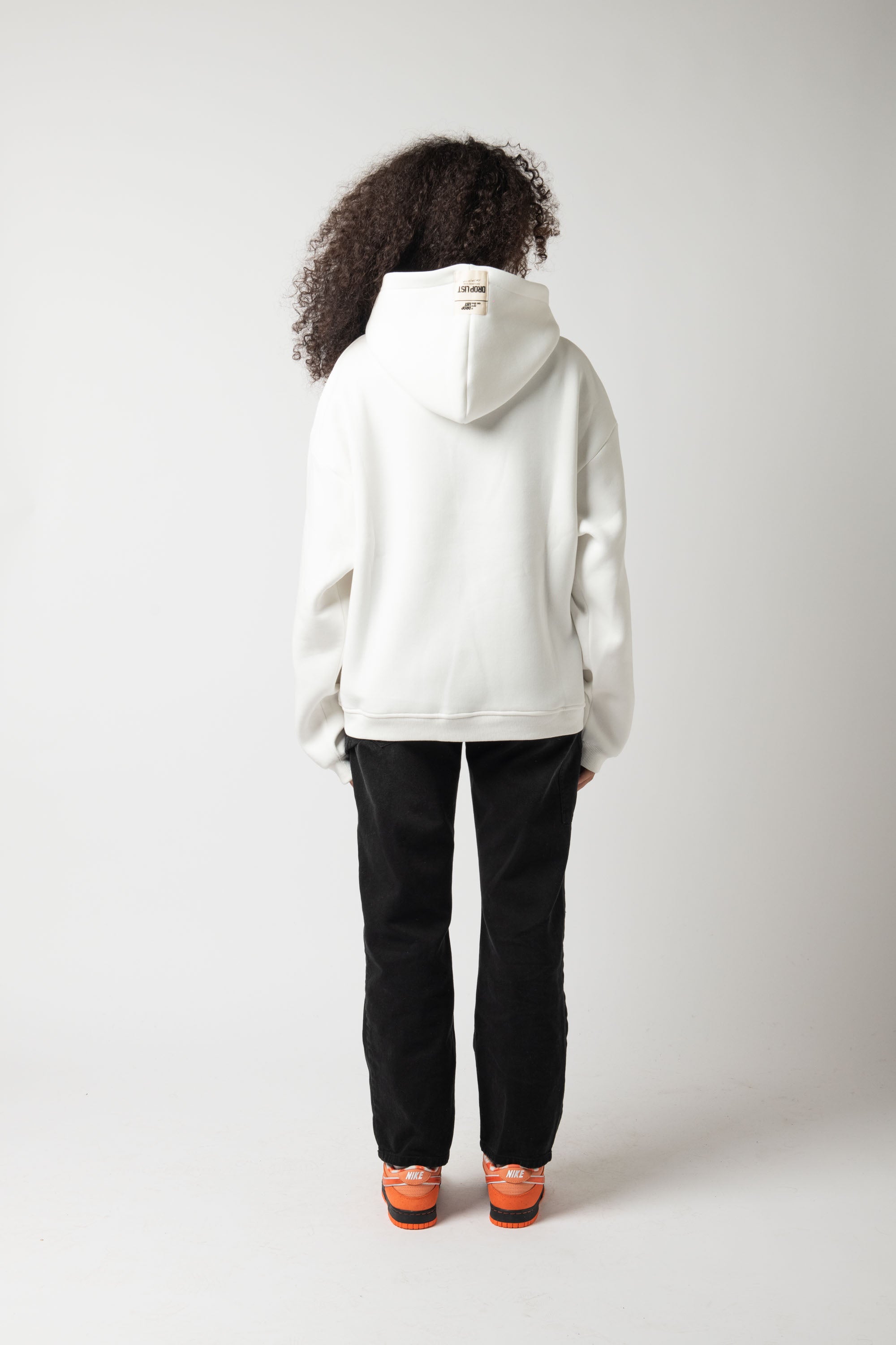 Hoodie Zip Match White